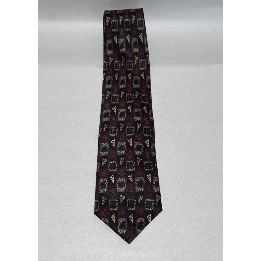 Nordstrom J Z Richards Mens Tie 100% Silk Made in USA Wide Abstract Geometric